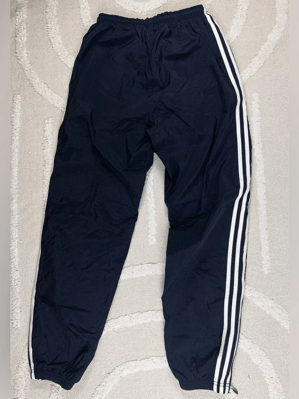 Vintage 90s Adidas Track Pants/Joggers –Black 3-Stripe Lined Windbreaker Pants M